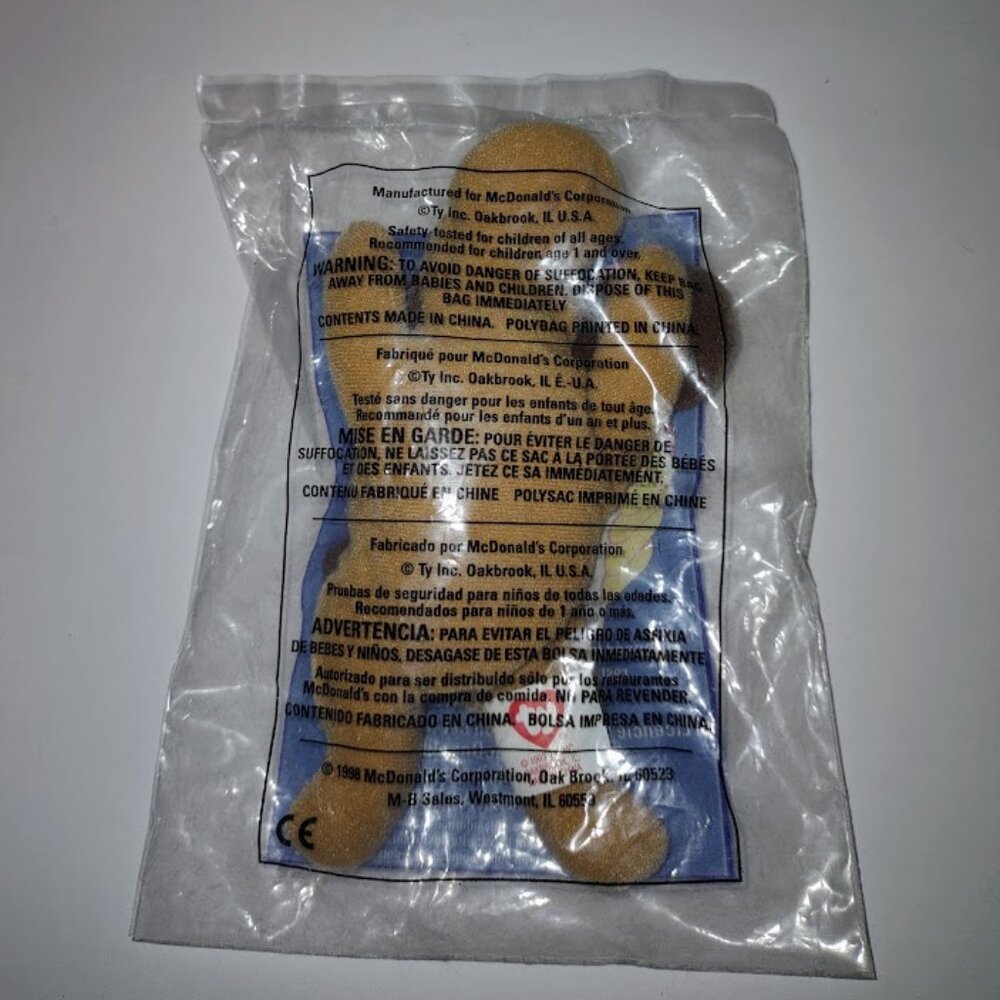 Ty Teenie Beanie Baby - Bones the Dog - McDonald's Happy Meal Toy - NiB
